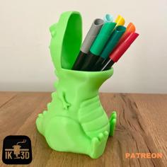 Chubby T-Rex Dino Pencil Holder / Pot / Container 3D Printer Model