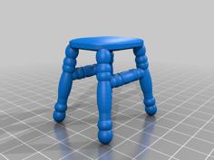 Antique Stool 3D Printer Model