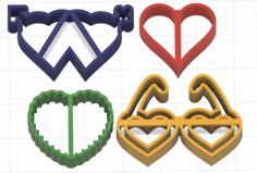 Play-Doh Cookie Cutter Kit (batman,dog,flower,heart,rocket) 3D Printer Model