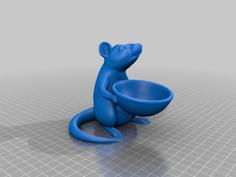 Rat Holding A Bowl 3D Printer Model