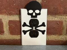 Outlet Cover Skull Crossbones 3D Printer Model