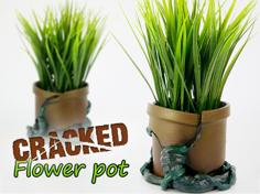 Cracked Flower Pot 3D Printer Model