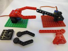 Parametric Servo Gripper Not-Lego Brick Set 3D Printer Model