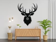 Deer 2D Wall Sculpture 3D Printer Model