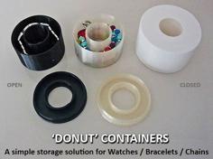 ‘Donut’ Watch / Bracelet / Chain Container 3D Printer Model