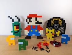 Pixel Art Building Blocks 3D Printer Model