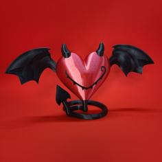 Wicked Winged Heart 3D Printer Model