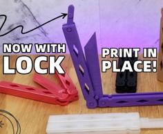 Locking Butterfly Knife – Print In Place – Balisong 3D Printer Model