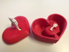 Locking Heart Shaped Box With Arrow Key 3D Printer Model