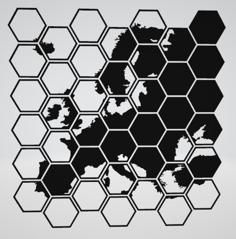 Hexagon Map Of Europe 3D Printer Model