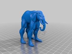 Elephant With Human Legs 3D Printer Model