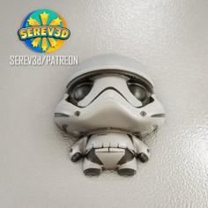 Cute Chibi Trooper Fridge Magnet 3D Printer Model