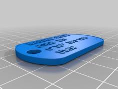 Halo- Master Chief’s Dog Tag 3D Printer Model