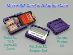 Micro-SD Card & Adapter Case, Small 3D Printer Model