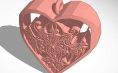 Heart-shaped Necklace Charm 3D Printer Model