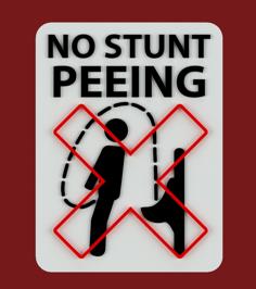 No Stunt Peeing Sign 3D Printer Model