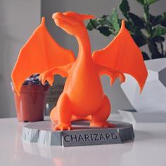 Charizard Statue With Stand 3D Printer Model