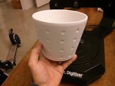 Digitized Dimpled Flower Pot 3D Printer Model