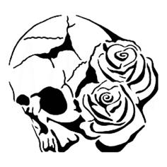 Skull Rose Stencil 1 3D Printer Model