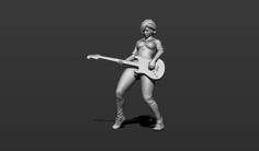 Girl With A Guitar 3D Printer Model