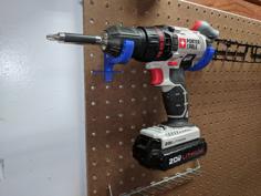 Pegboard Drill Driver Holder 3D Printer Model