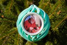 Picture Frame Christmas Ball Ornament 3D Printer Model