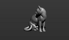 Cat Pensive 3D Printer Model