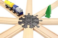 Wooden Train Track Intersection : 8 Ways (Brio / Ikea …) 3D Printer Model