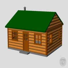 Log Cabin, House, Structure, Home (N, HO, O Scale Model Railroad Layout) 3D Printer Model