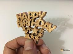 “Happy Birthday” Cake Topper Sign 3D Printer Model