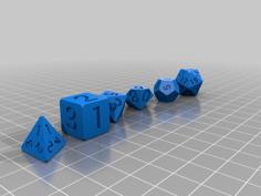 Dice Set D7, Simple With Cut Corners 3D Printer Model