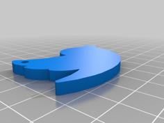 Twitter Bird Keychain 3D Printer Model