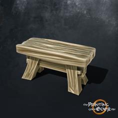 Wooden Trestle Stool 3D Printer Model