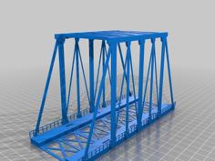 H0 Scale Model Railroad Modular Bridge 3D Printer Model