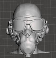 USAAF Pilot Head (with Mask) 3D Printer Model