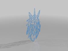 Low Poly Unicorn Silhouette Head 3D Printer Model