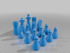 Chess With Chessboard 3D Printer Model