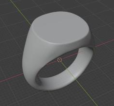 Signet Ring Blank No Sharp Edges 3D Printer Model