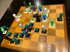 Complete Minecraft Chess Set 3D Printer Model