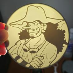 Translucent One Piece Usopp Coaster 3D Printer Model