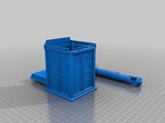 A Whovian’s Dream Tardis With Console Inside And Sonic Screwdriver 3D Printer Model