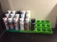 Connectable 9 Bottle Paint Holder – 2 Oz 3D Printer Model