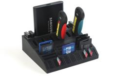 Desktop Organizer For USB, SD, Micro SD, & Samsung T5 3D Printer Model