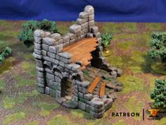 Ruined Town – Set Of Scenery – Free Building 3D Printer Model