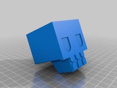 Block Skull Planter 3D Printer Model