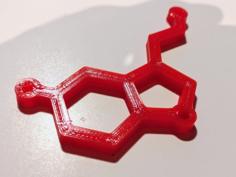 Serotonin Molecule Keychain 3D Printer Model