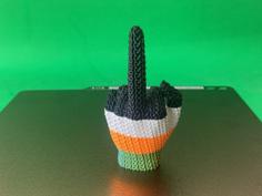 Crochet Pattern Middle Finger, Cute Knitted 3D Printer Model