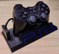 PS2 DualShock Controller Stand With Playstation 2 Logo 3D Printer Model