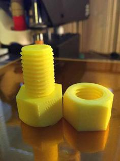 M16 Screw Bolt And Nut 3D Printer Model