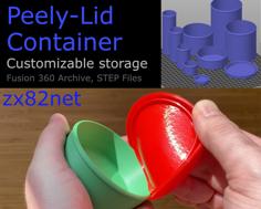 Peely Lid – Customizable Storage With Flexible Lid 3D Printer Model